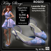 C&F Slink KITTEN Slingbacks - Roses! Lavender Blue