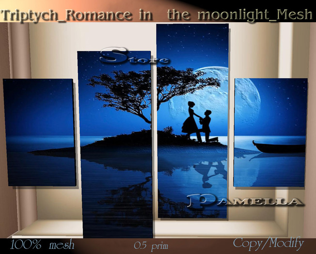Triptych_Romance in  the moonlight_Mesh