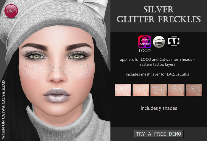 Izzie's - DEMO Silver Glitter Freckles