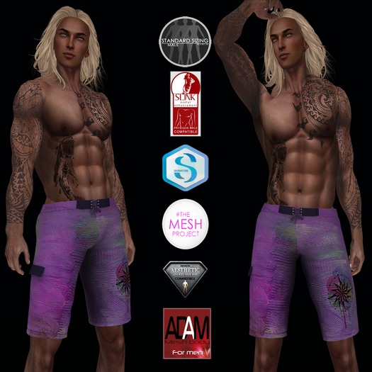 Pray 4 Surf NAUTICAL BOARDSHORTS (Plum)