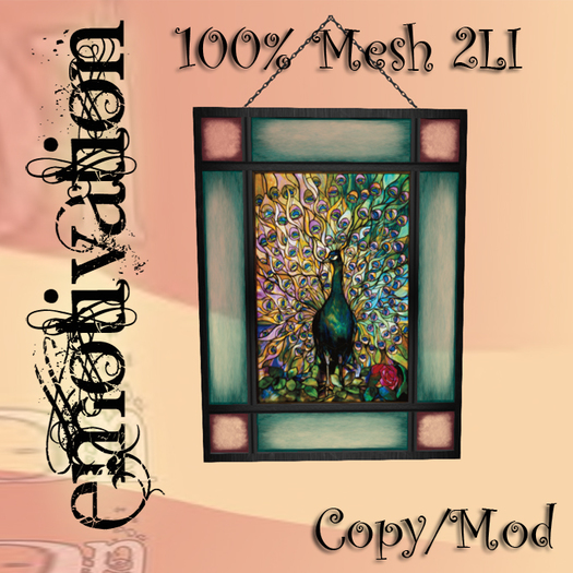 [-e-] Stained Glass Frame - Peacock