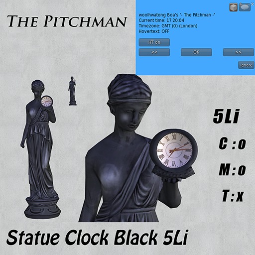 - The Pitchman - Statue Clock Black 6Li
