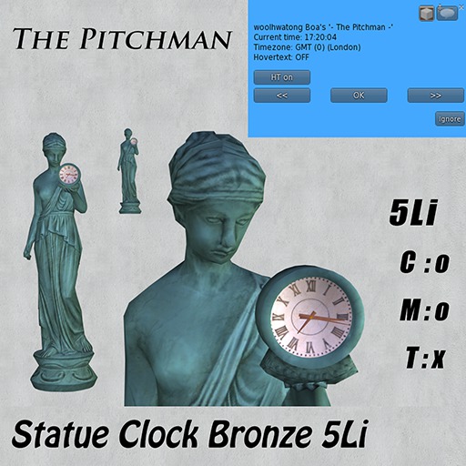 - The Pitchman - Statue Clock Bronze 6Li