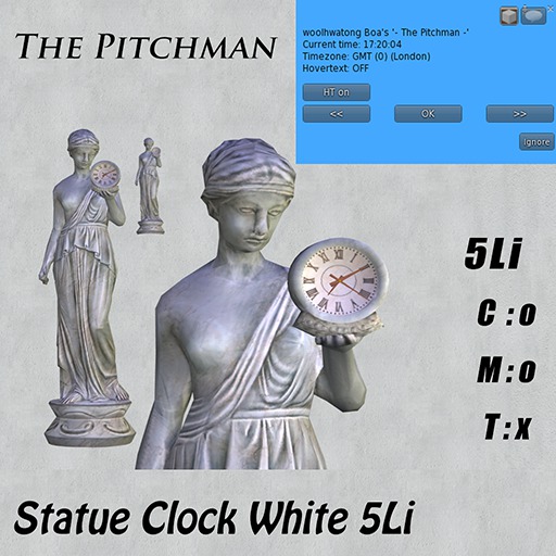 - The Pitchman - Statue Clock White 6Li