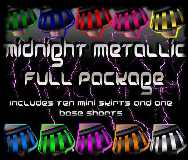 LED Midnight Metallic Mini Skirt - Full Package (10 Skirts)