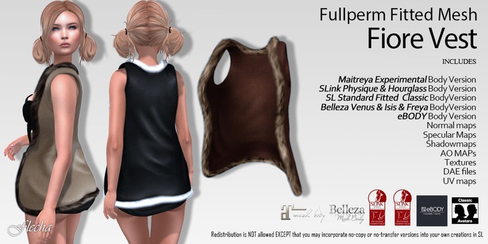 FLECHA Fiore Vest Fullperm Fitted mesh