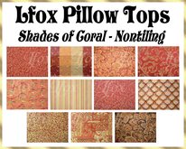 lfox Pillow Tops - Shades of Coral (boxed)