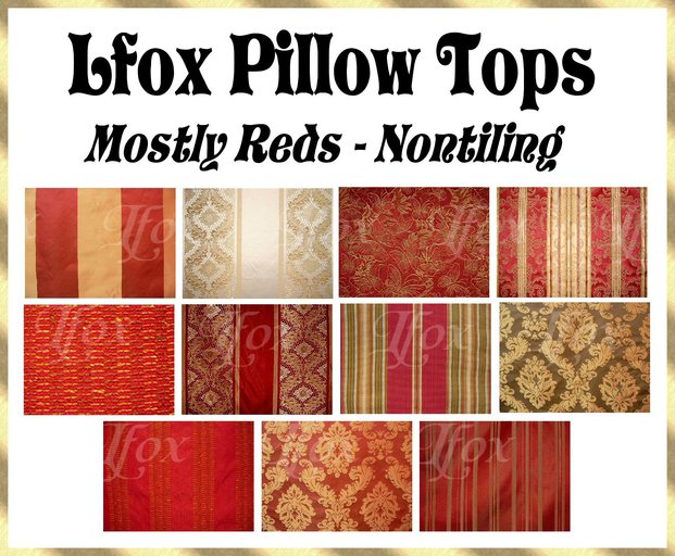lfox Pillow Tops - Mostly Reds (boxed)
