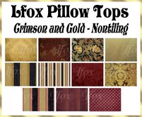 lfox Pillow Tops - Crimson and Gold (boxed)