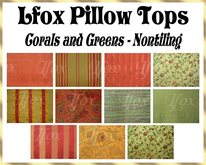 lfox Pillow Tops - Corals and Greens (boxed)