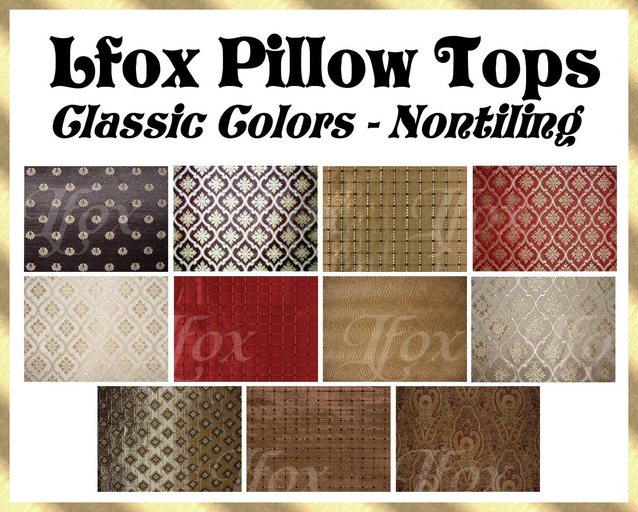 lfox Pillow Tops - Classic Colors (boxed)