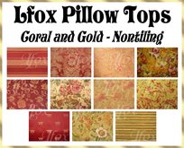 lfox Pillow Tops - Coral and Gold (boxed)