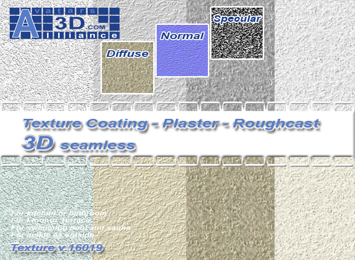Texture Coating - Plaster 3D  seamless V16019