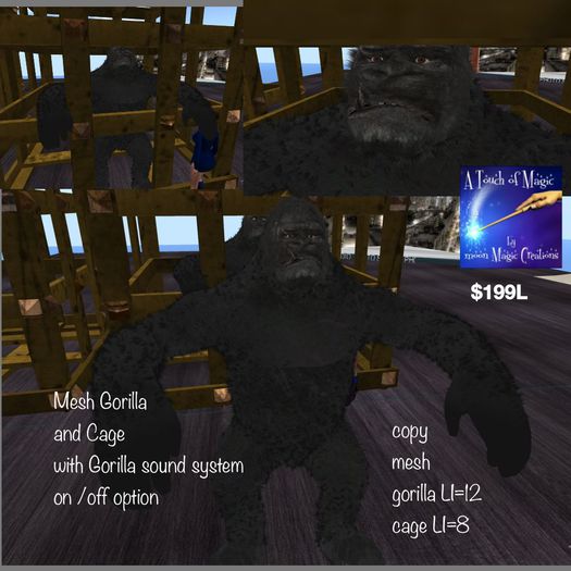 Mesh Gorilla and Cage with sound system on/off options