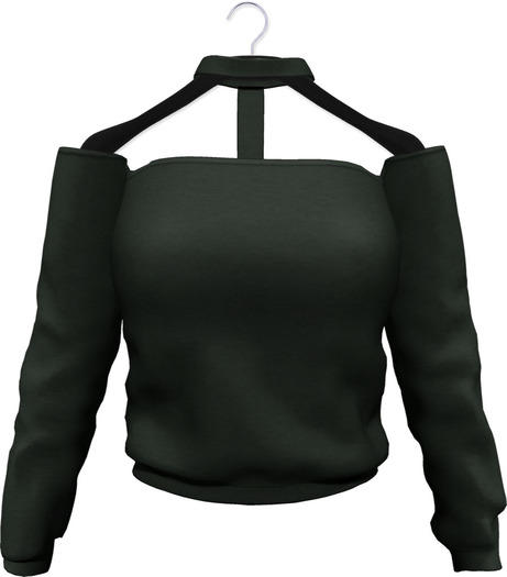 NYU - Choker Off-Shoulder Top, Green