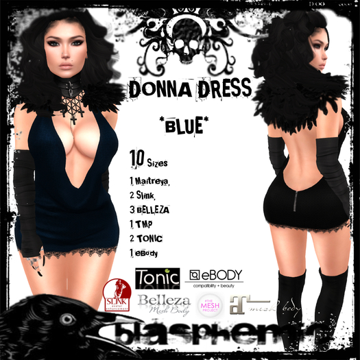 BLASPHEMIC - DONNA DRESS - BLUE (boxed)