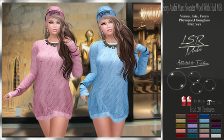Second Life Marketplace - LsR - Sexy Audri Maxi Sweater Wool With Hud