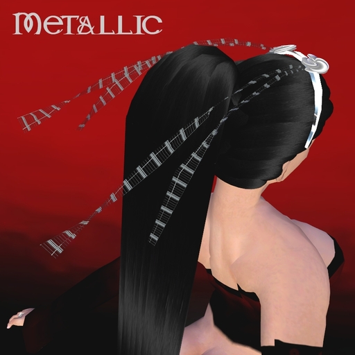 Headband w/ ribbons silver