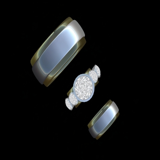 Gold/Silver Wedding Ring Set