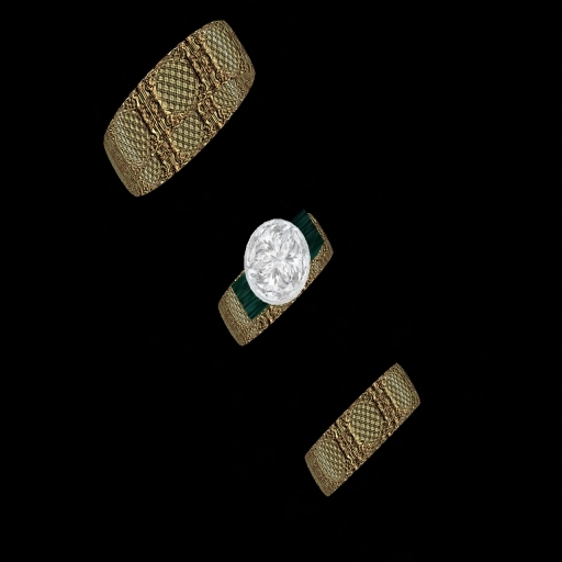 Gold Wedding Ring Set