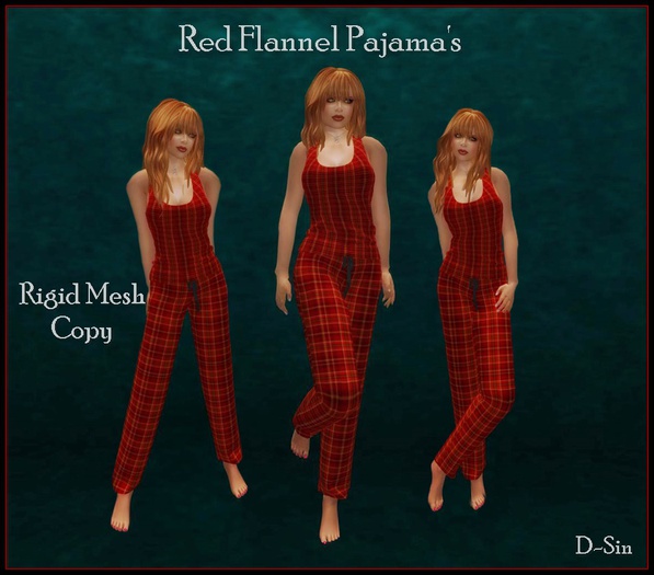 D-Sin Mesh Red Flannel Pajama's