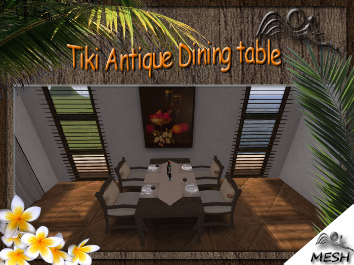SF Mesh - Antique Tiki Dining table
