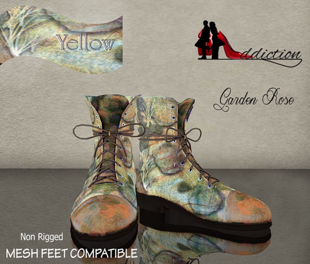 {SA} Garden Roses Boots Yellow