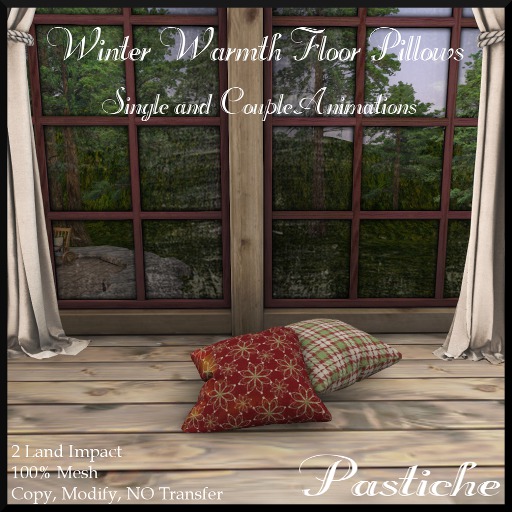 *Pastiche* Winter Warmth Floor Pillows with Animations [Crated]