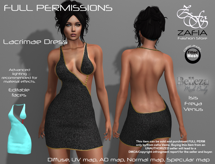 Full Perm-ZAFIA Lacrimae Dress-Belleza