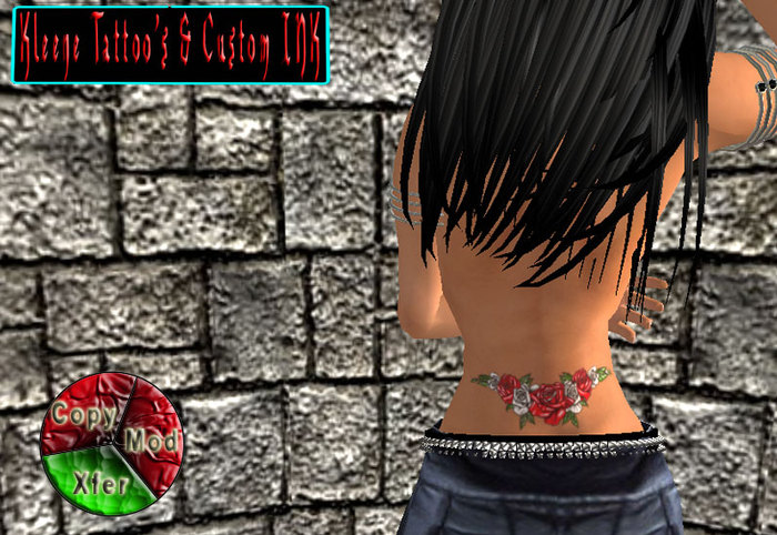 Red & White Roses Tattoo lower Back