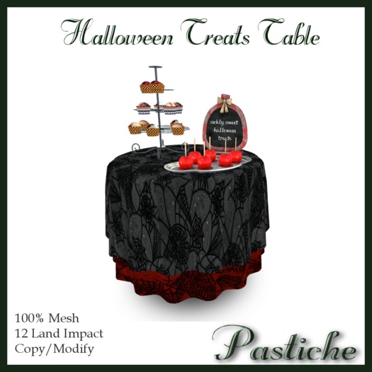 *Pastiche* Halloween Treats Table