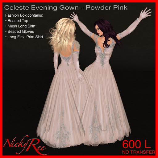 Celeste Evening Gown-Powder Pink