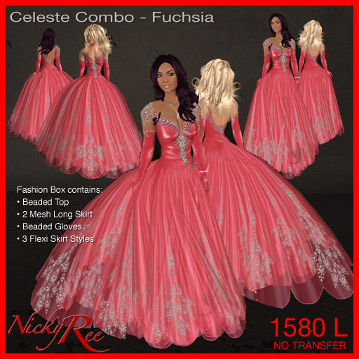 Nicky Ree Gowns - Celeste Combo-Fuchsia