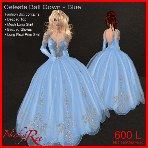 Celeste Ball Gown-Blue