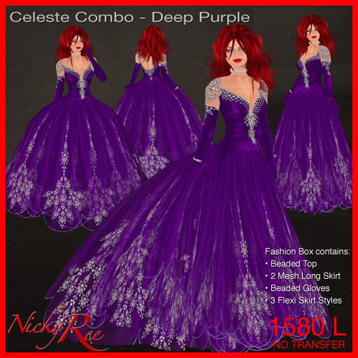 Nicky Ree Gowns - Celeste Combo-Deep Purple