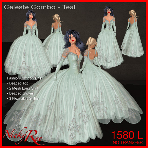 Nicky Ree Gowns - Celeste Combo-Teal