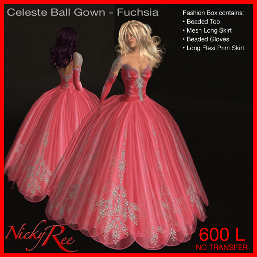 Celeste Ball Gown-Fuchsia