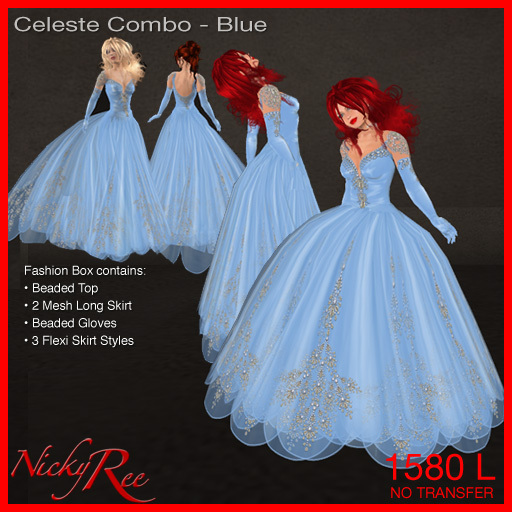 Nicky Ree Gowns - Celeste Combo-Blue