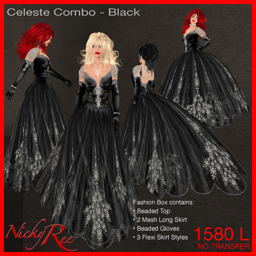 Nicky Ree Gowns - Celeste Combo-Black