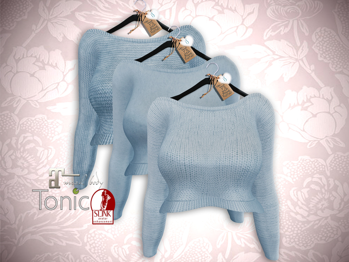 *IS* Deep Neckline Short Sweater BLUE PACK