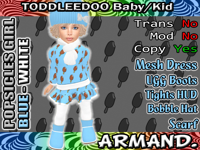 --ARMAND-- POPSICLES GIRL - BLUE-WHITE