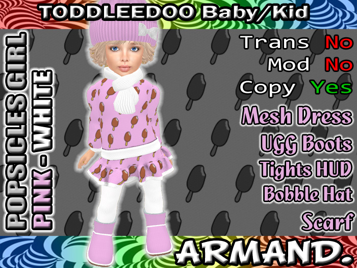 --ARMAND-- POPSICLES GIRL - PINK-WHITE