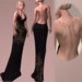 tbu black velvet art deco gown w gold filigree mesh