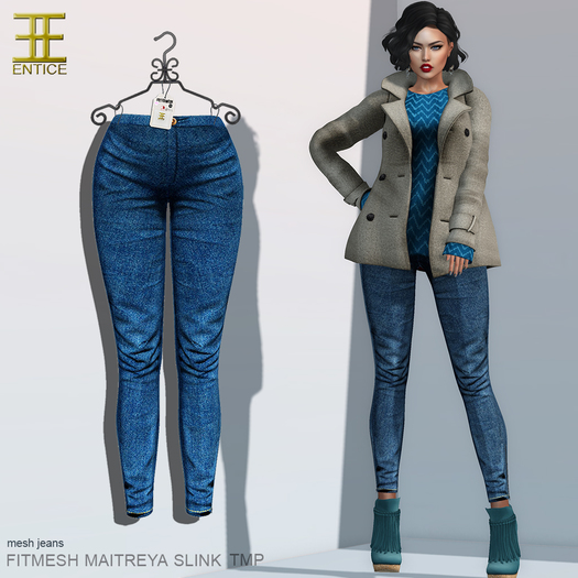Entice - It's Raining Men Jeans - Bright Blue