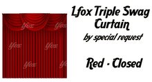 lfox Triple Swag Curtain - Red Closed (closed)