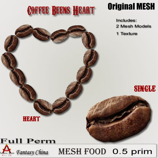 Full Perm Coffee Beans Heart 