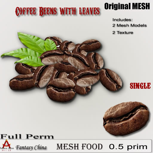 Full Perm Coffee Beens with leaves 