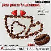 Full Perm Coffee Beens cup & strawberries 