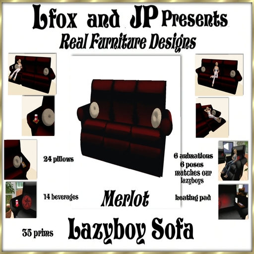 lfox and JP Lazyboy Sofa - Merlot (boxed)