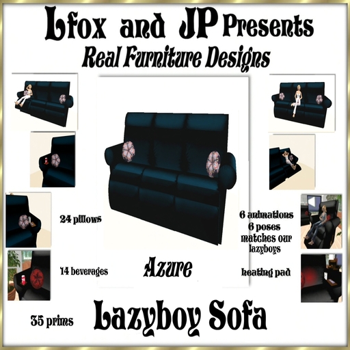 lfox and JP Lazyboy Sofa - Azure (boxed)